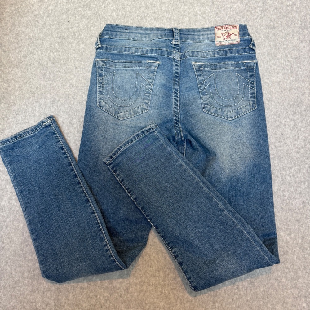 True Religion Rocco Relaxed Skinny Boys Jeans Size 12 Medium Wash Blue